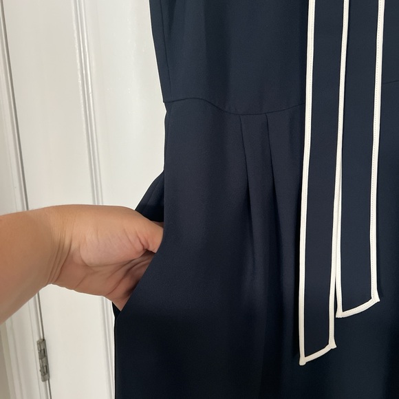 JCrew navy dress with cap sleeves and pockets - Picture 3 of 4